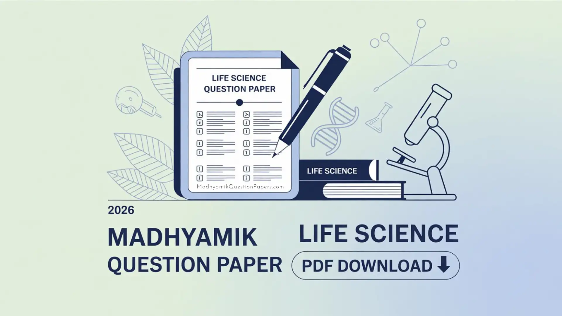 Madhyamik 2026 Life Science Question Paper PDF Download